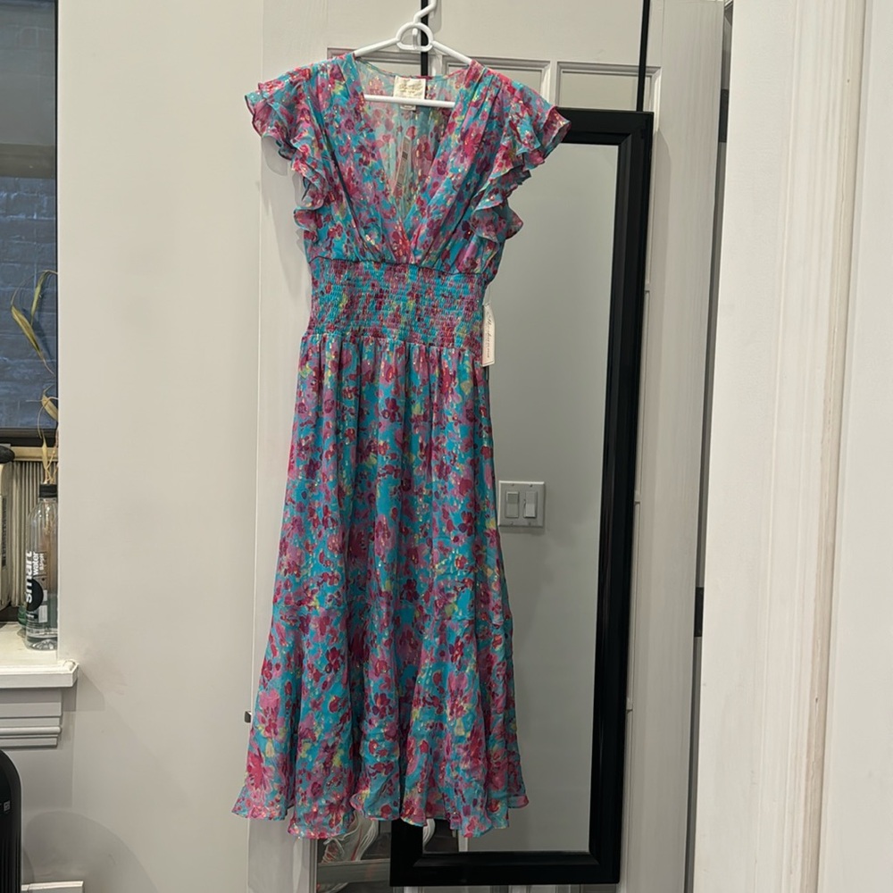NWT Shoshanna floral dress ruffle sleeve size 6
